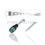 Female Cordset V1-G-2M-PVC